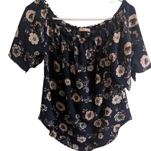 Blue Floral Love Culture Blouse